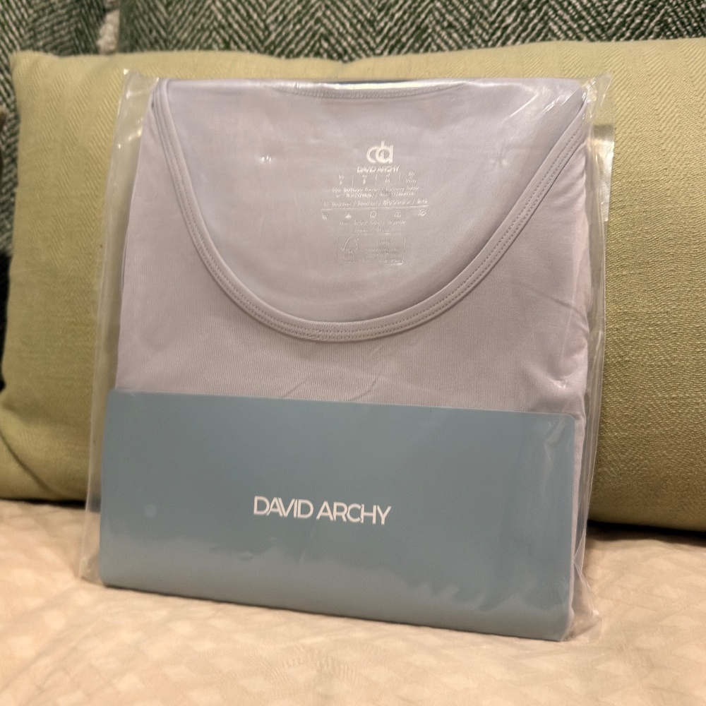 David Archy Bamboo/Rayon Crew Neck 3 Pack Size Small Cloud Dancer